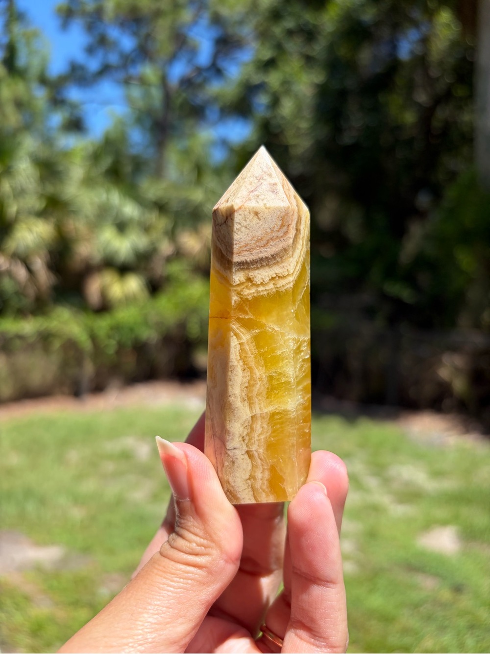 3” Yellow Fluorite Crystal Tower